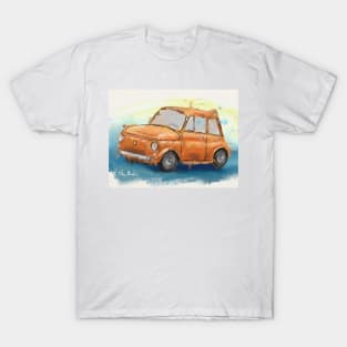 Classic Iconic Orange Fiat 500 Loose Painting T-Shirt